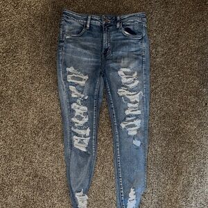 American Eagle Outfitters Distressed Skinny Jeans - Blue 12 Short